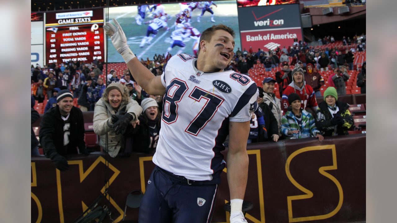 New England Patriots' Rob Gronkowski walks off the field after an NFL  football game against the Cleveland Browns, Sunday, Oct. 9, 2016, in  Cleveland. New England won 33-13. (AP Photo/David Richard Stock