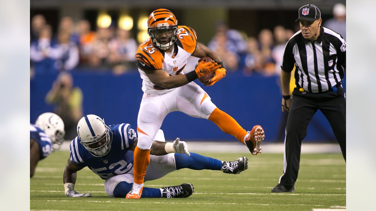 September 09, 2018: Cincinnati Bengals quarterback Andy Dalton (14) during  NFL football game action between the Cincinnati Bengals and the  Indianapolis Colts at Lucas Oil Stadium in Indianapolis, Indiana.  Cincinnati defeated Indianapolis