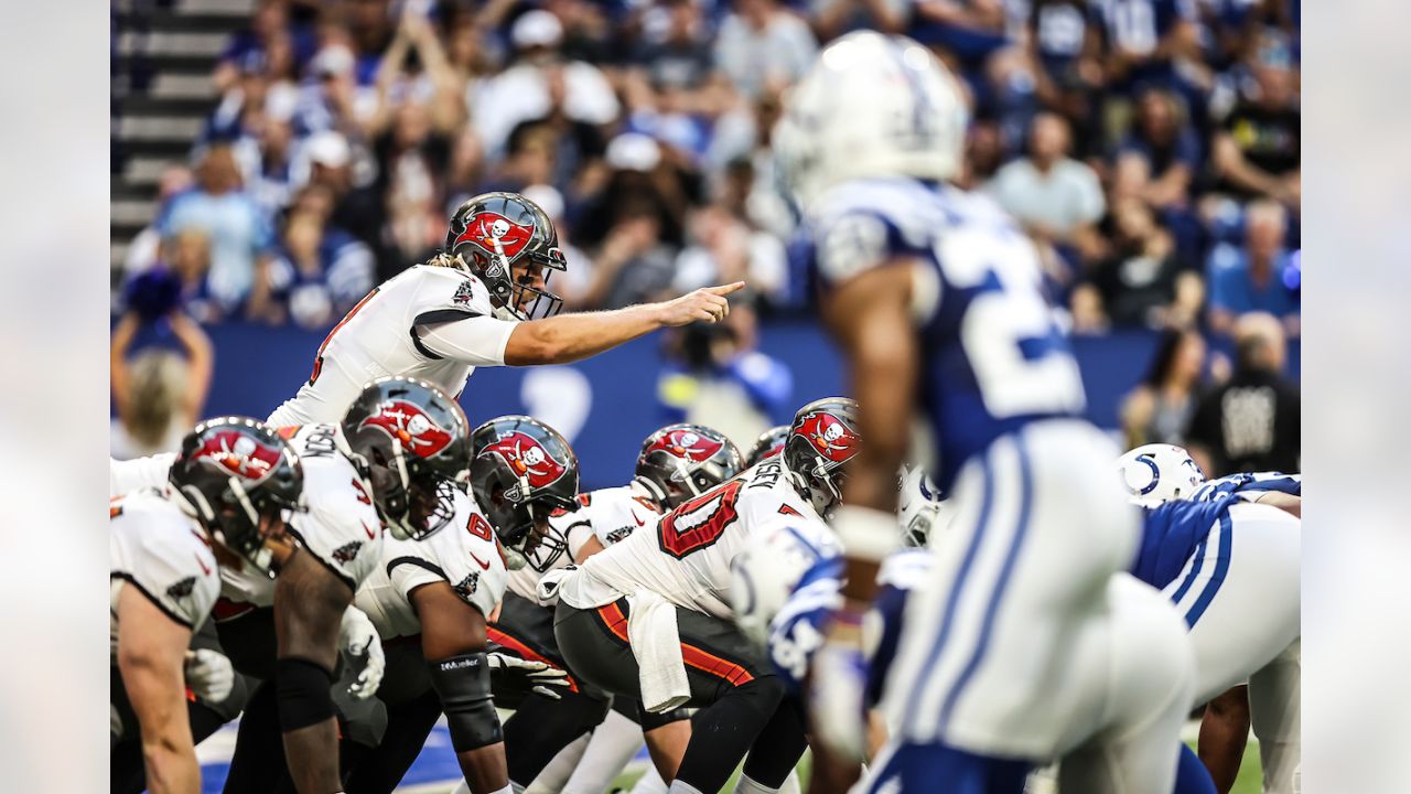 Indianapolis Colts defensive end Kwity Paye (51) warms up on the field  before an NFL football game against the Tampa Bay Buccaneers, Sunday, Nov.  28, 2021, in Indianapolis. (AP Photo/Zach Bolinger Stock