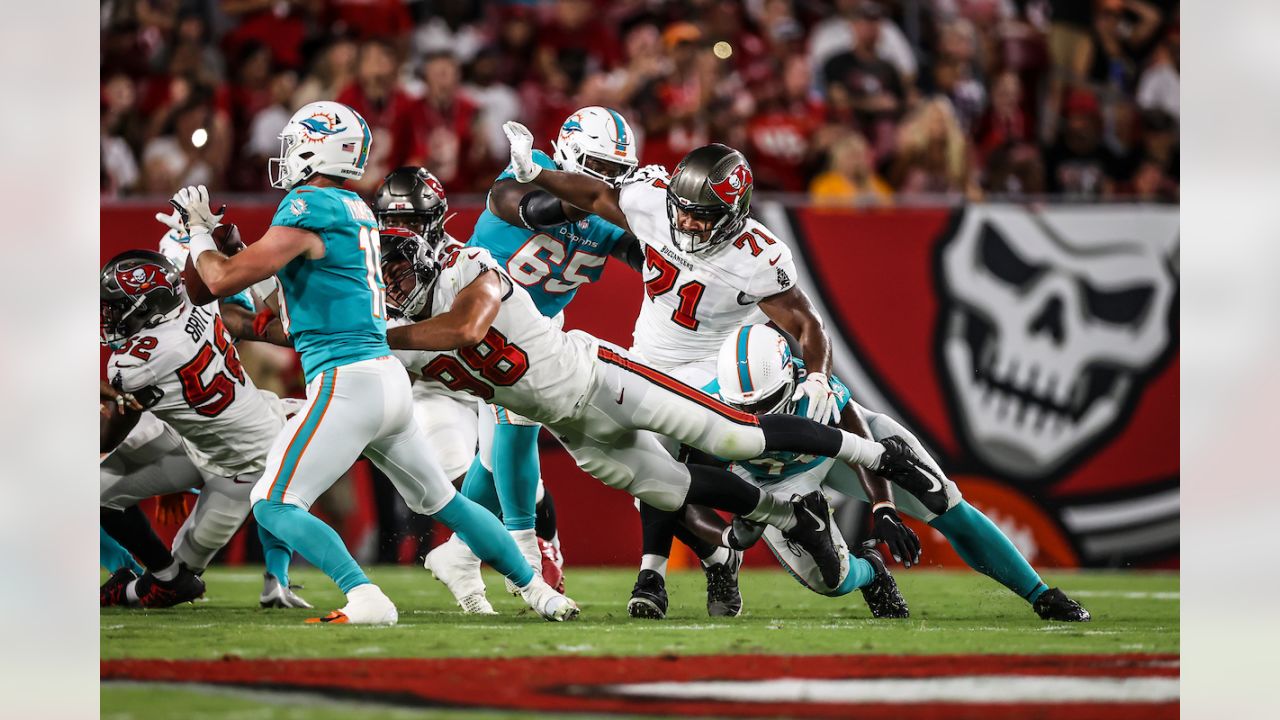 Miami Dolphins cornerback D'Angelo Ross (35) defends in space during an NFL  football game against the Tampa Bay Buccaneers, Saturday, Aug. 13, 2022 in  Tampa, Fla. The Dolphins defeat the Buccaneers 26-24. (