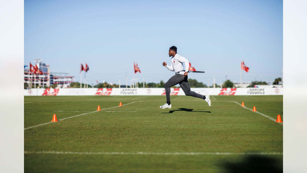 June 11, 2023, Tampa, Florida, USA: Tampa Bay Buccaneers cornerback Jamel  Dean (35) attends the Bucc