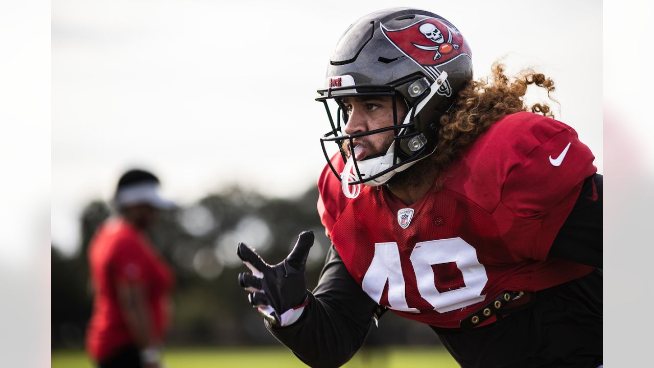 Tampa Bay Buccaneers linebacker Grant Stuard (48) after a stop