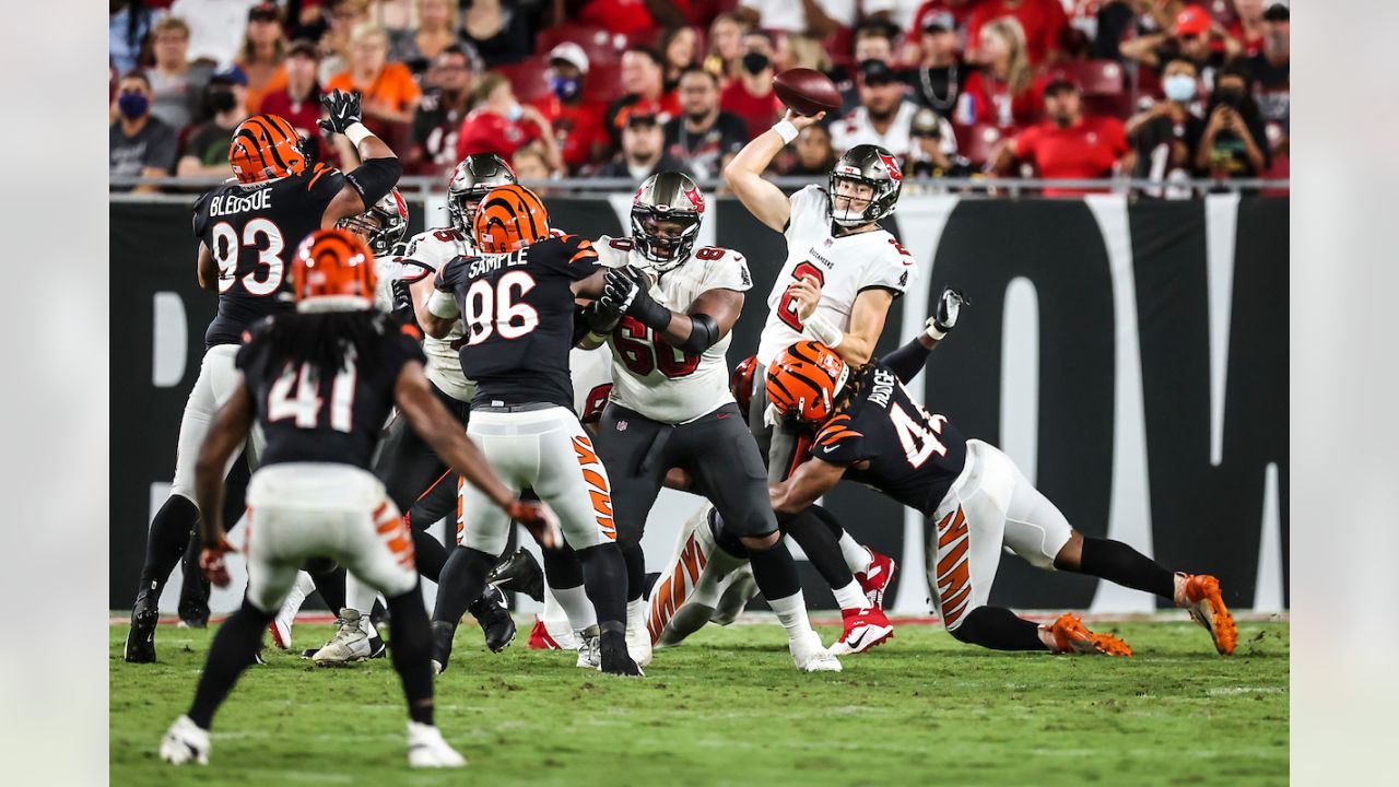 Cincinnati Bengals defensive end Cameron Sample (96) drops into