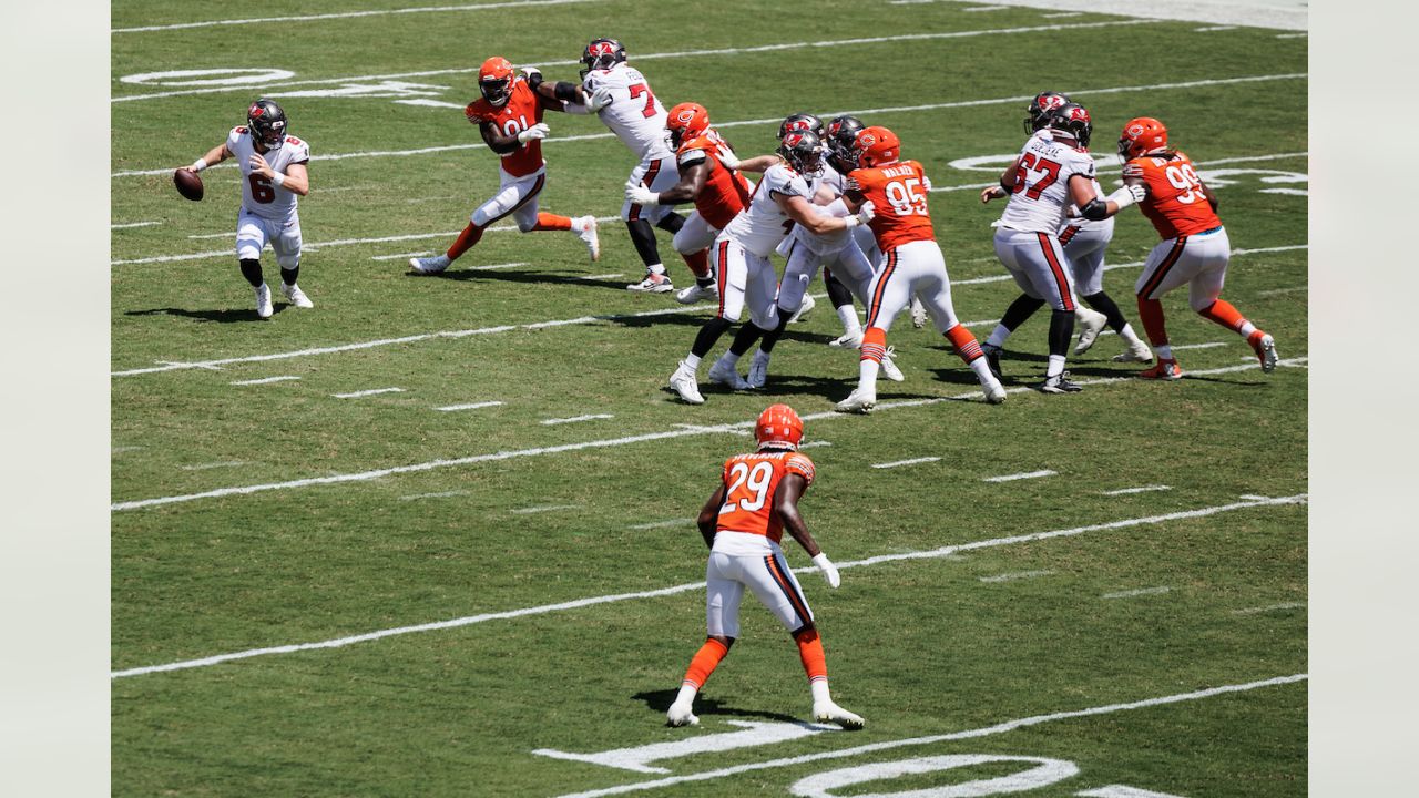 Tampa Bay Buccaneers defensive end Pat O'Connor (79) jobs off the field  after a play during the second half of an NFL football game against the  Dallas Cowboys, Thursday, Sept. 9, 2021