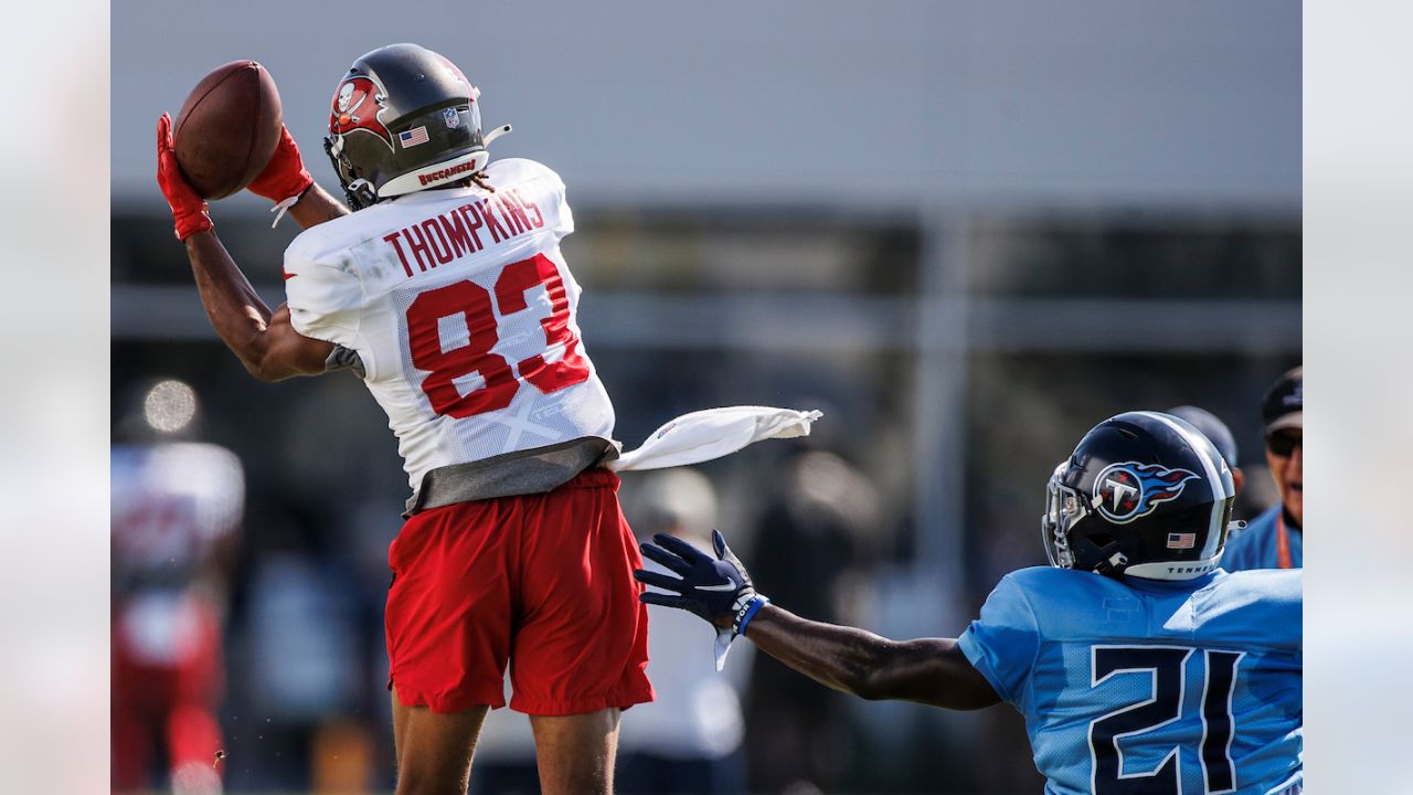 Tampa Bay Buccaneers guard Nick Leverett (60) watches action during warmups  before their game against the Tennessee Titans Saturday, Aug. 20, 2022, in  Nashville, Tenn. (AP Photo/Wade Payne Stock Photo - Alamy