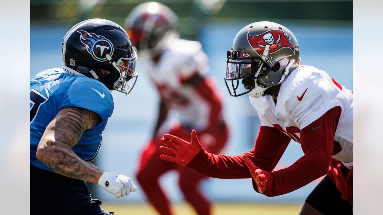 Tampa Bay Buccaneers guard Nick Leverett (60) watches action during warmups  before their game against the Tennessee Titans Saturday, Aug. 20, 2022, in  Nashville, Tenn. (AP Photo/Wade Payne Stock Photo - Alamy