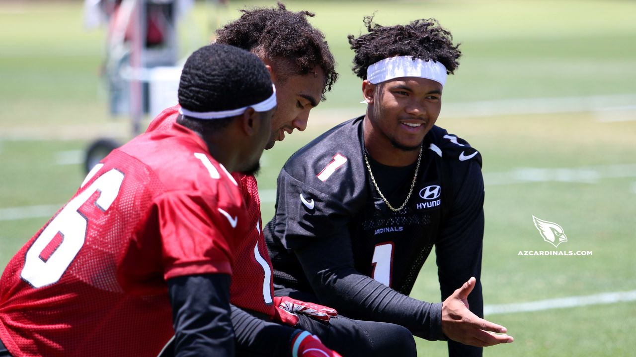 From right: QB Kyler Murray, WR Christian Kirk, WR Trent Sherfield