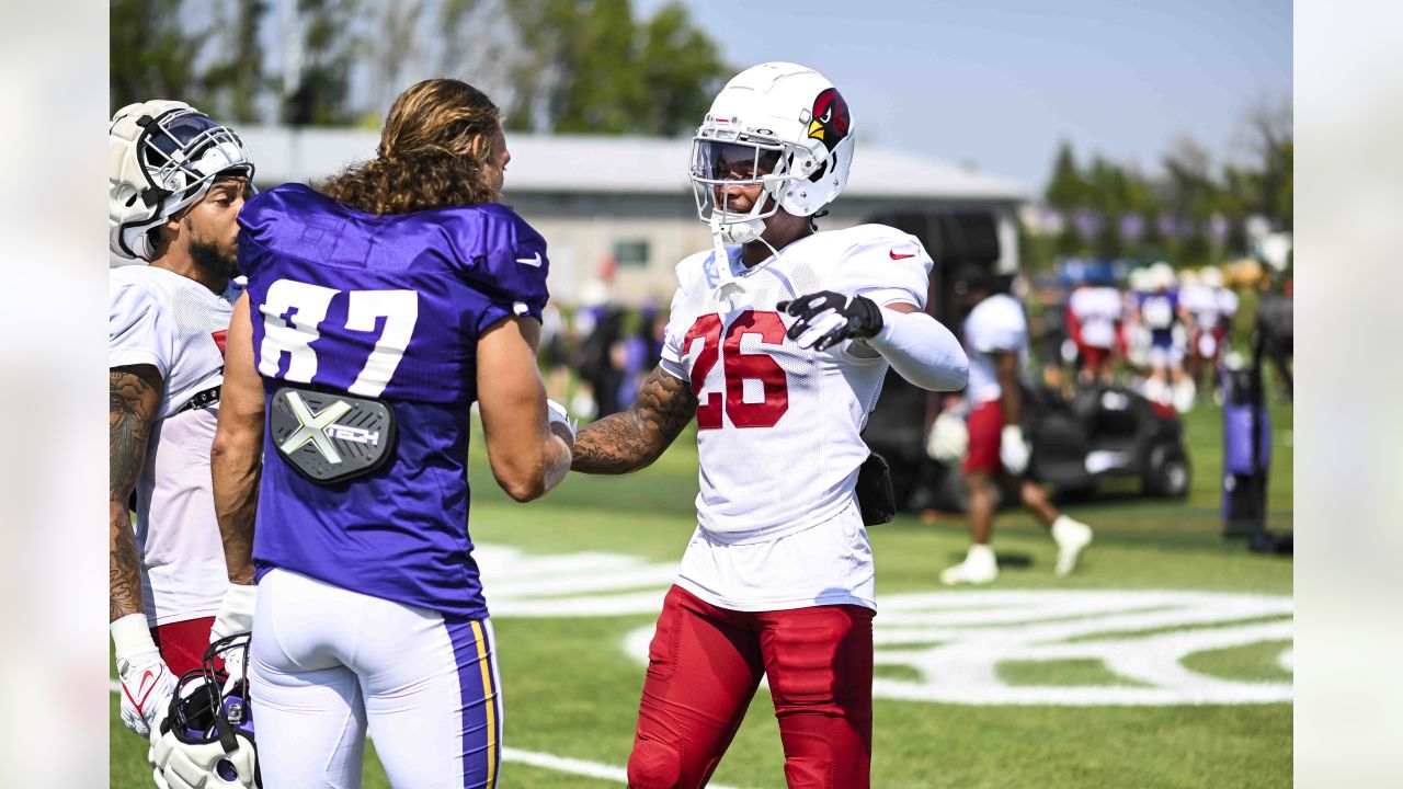 Minnesota Vikings cornerback Jaylin Williams (38) in action against the Arizona  Cardinals during the first half of an NFL preseason football game Saturday,  Aug. 26, 2023 in Minneapolis. (AP Photo/Stacy Bengs Stock