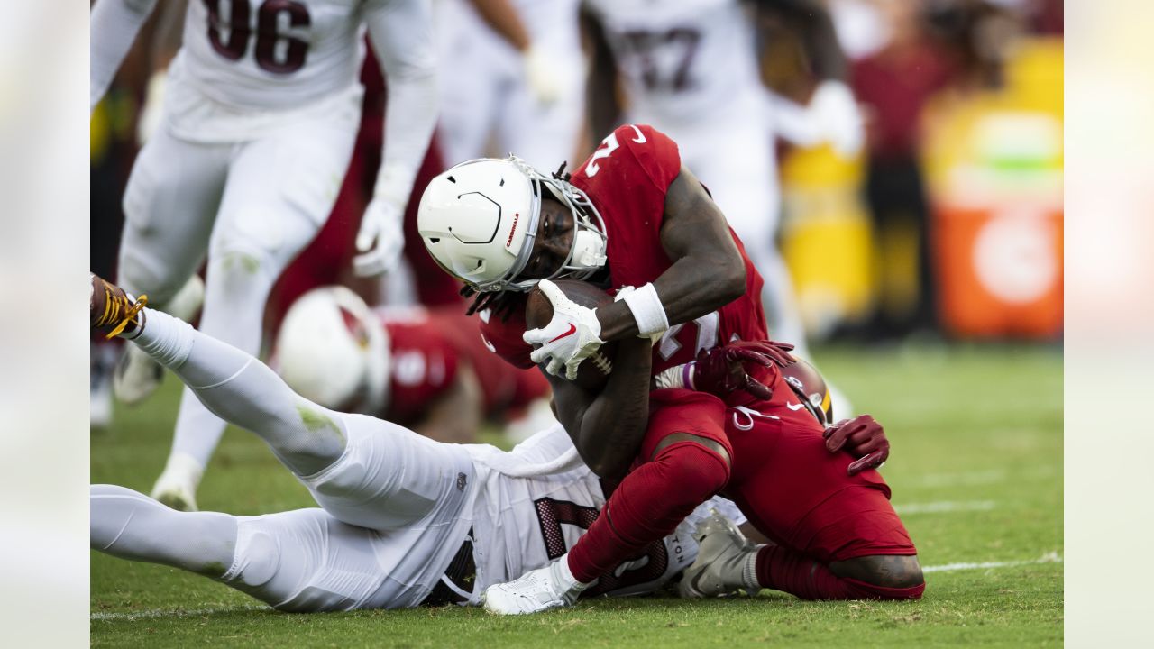 Arizona Cardinals linebacker Dennis Gardeck (45) runs off the field during  an NFL football game against the Dallas Cowboys, Sunday, Jan. 2, 2022, in  Arlington, Texas. Arizona won 25-22. (AP Photo/Brandon Wade