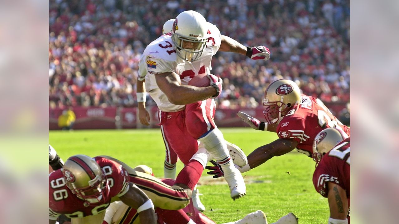 San Francisco 49ers Nate Clements (22) celebrates intercepting a