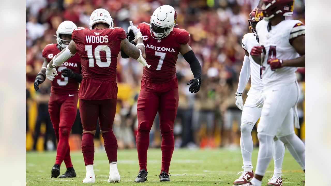 PHOENIX, AZ - SEPTEMBER 25: Arizona Cardinals linebacker Dennis Gardeck (45)  warming up during the N