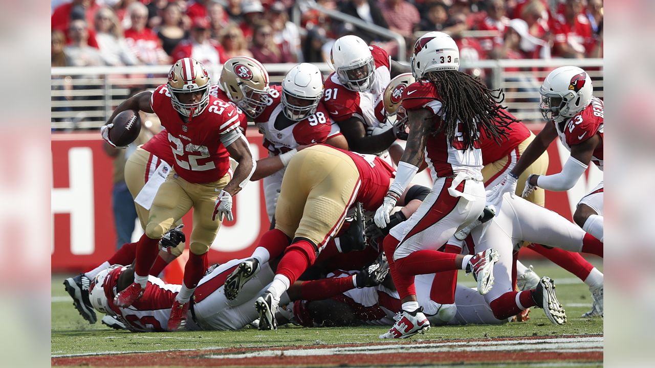 San Francisco 49ers linebacker Arik Armstead (91) and Eric Reid in