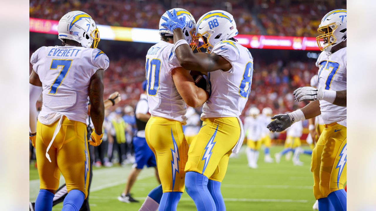 KJ Hill Los Angeles Chargers Nike Game-Used #84 White Jersey vs. Kansas City  Chiefs on September 26 2021