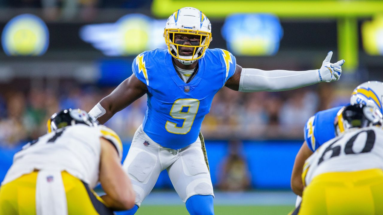 Los Angeles Chargers offensive tackle Trey Pipkins III (79) during the  first half of an NFL football game against the Arizona Cardinals, Sunday,  Nov. 27, 2022, in Glendale, Ariz. (AP Photo/Rick Scuteri