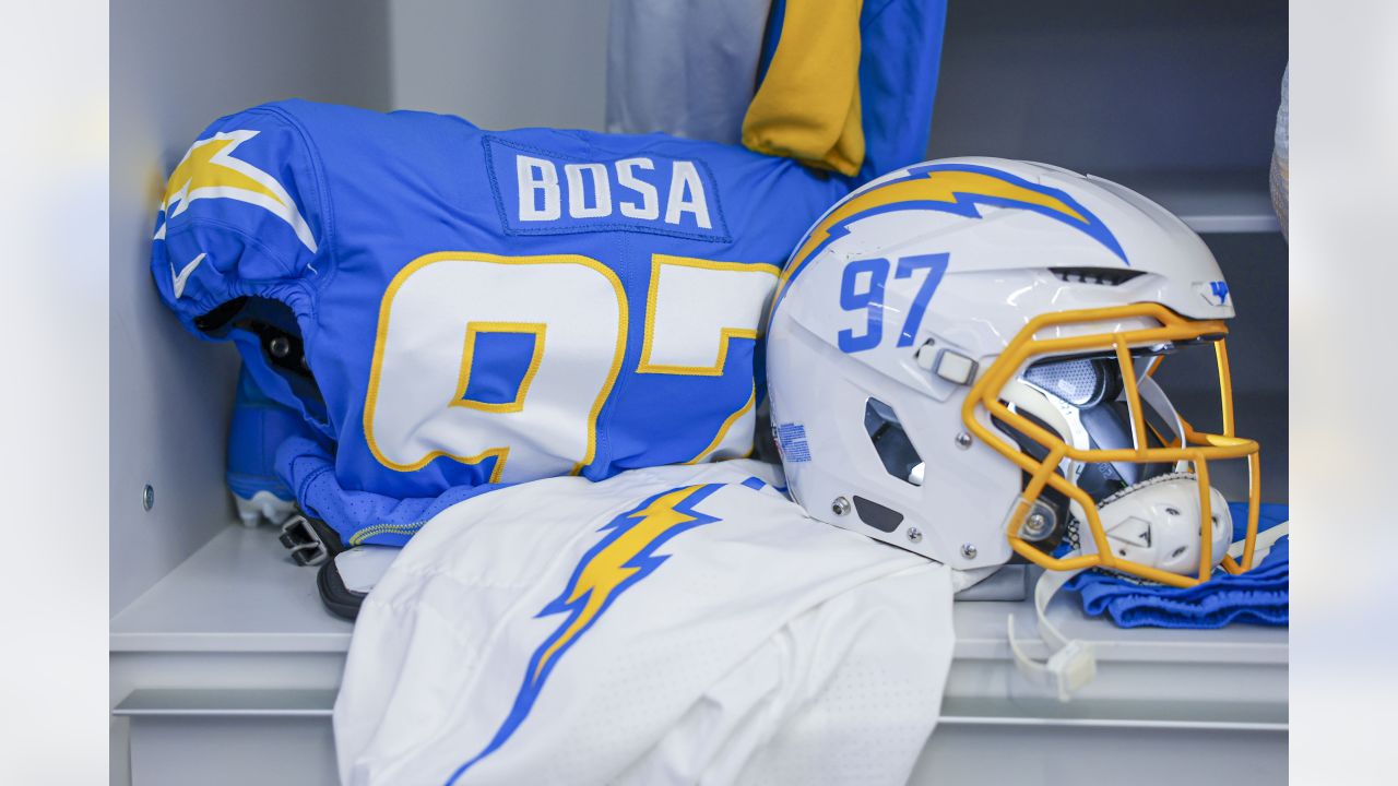 Inglewood, United States. 24th May, 2021. Los Angeles Rams and Los Angeles  Chargers jerseys on display at the Equipment Room team store atf SoFi  Stadium, Monday, May 24, 2021, in Inglewood, Calif.