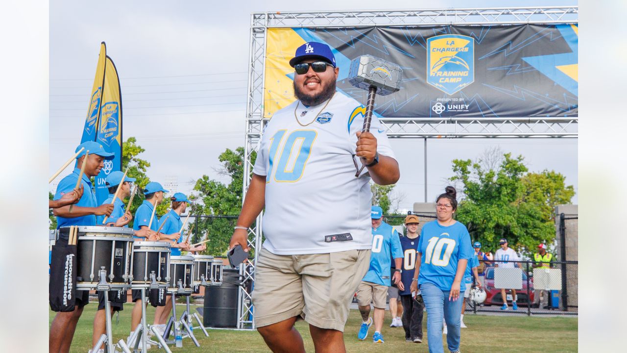 Los Angeles Chargers wide receiver Joshua Palmer (5) participates in a  drill during the NFL football team's training camp, Saturday, July 29,  2023, in Costa Mesa, Calif. (AP Photo/Ashley Landis Stock Photo - Alamy