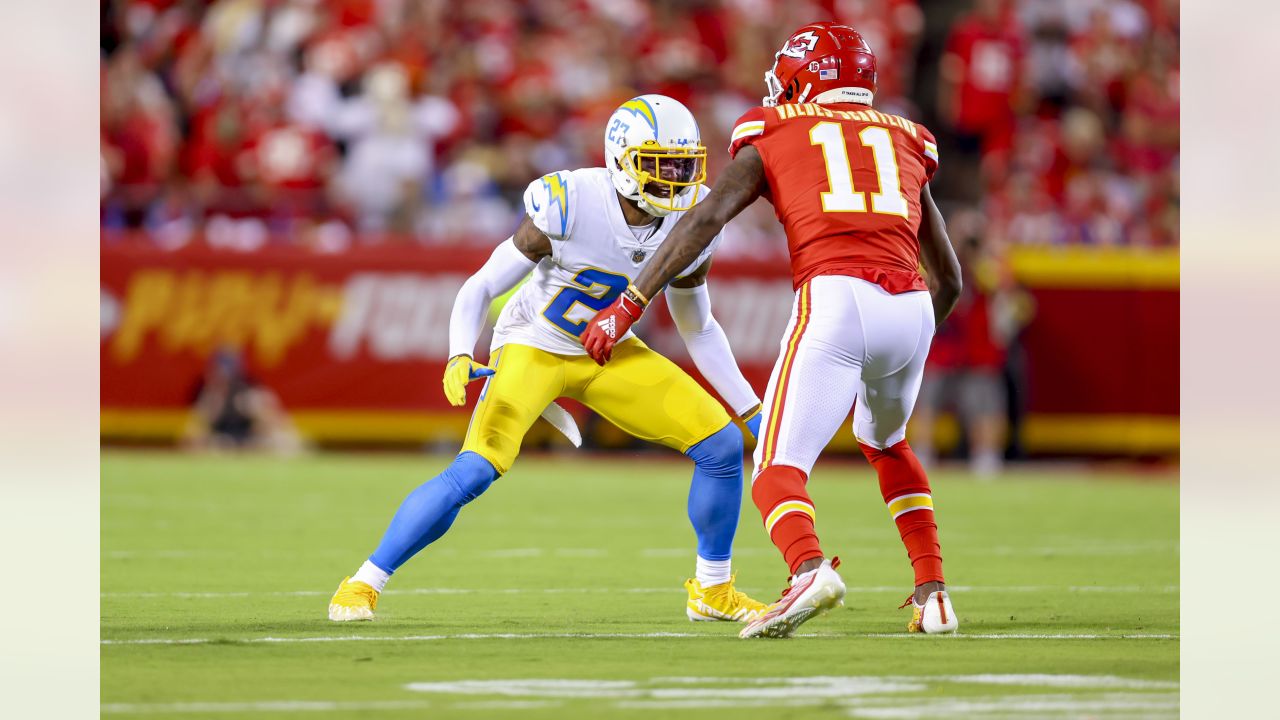 KJ Hill Los Angeles Chargers Nike Game-Used #84 White Jersey vs. Kansas  City Chiefs on September 26 2021