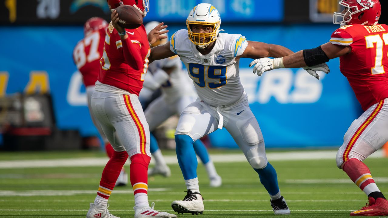 Jerry Tillery White Los Angeles Chargers Game-Used #99 Jersey vs