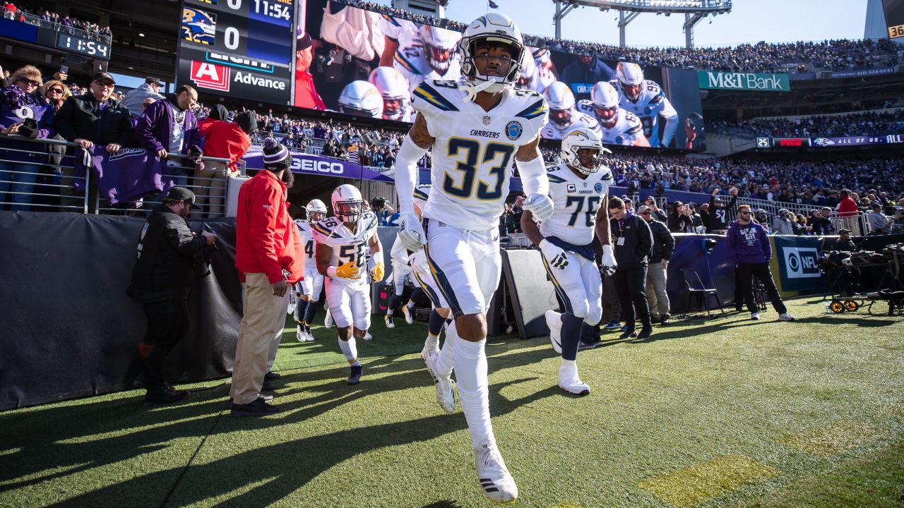 Watch: Los Angeles Chargers safety Derwin James redeems on first pitch