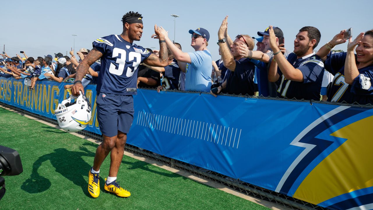 Los Angeles Chargers safety Derwin James Jr. (3) runs a drill during the  NFL football team's camp Wednesday, June 7, 2023, in Costa Mesa, Calif. (AP  Photo/Jae C. Hong Stock Photo - Alamy