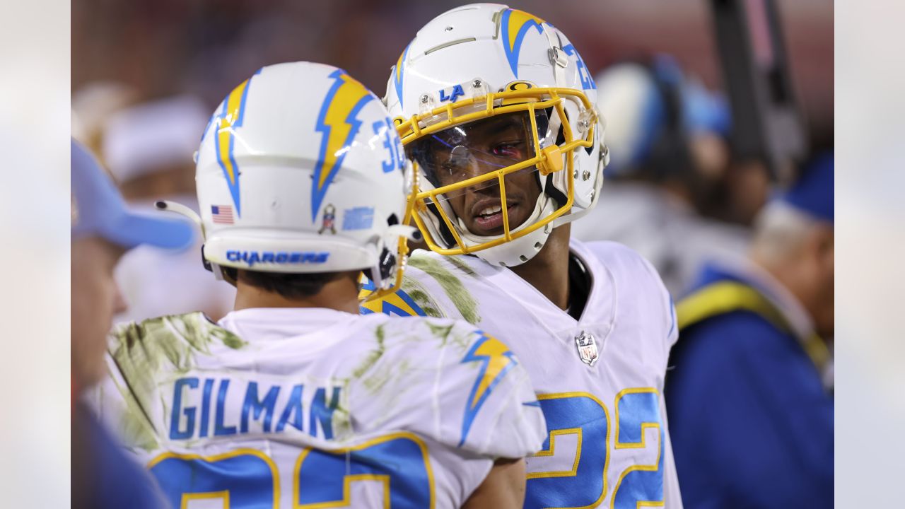 Bryce Callahan Los Angeles Chargers Game-Used #23 White Jersey vs. Houston  Texans on October 2