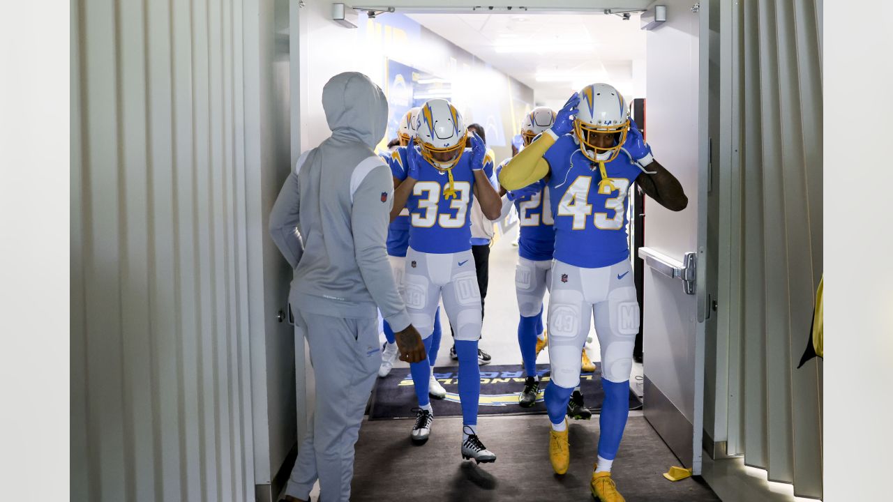 Inglewood, United States. 24th May, 2021. Los Angeles Rams and Los Angeles Chargers  jerseys on display at the Equipment Room team store atf SoFi Stadium,  Monday, May 24, 2021, in Inglewood, Calif.