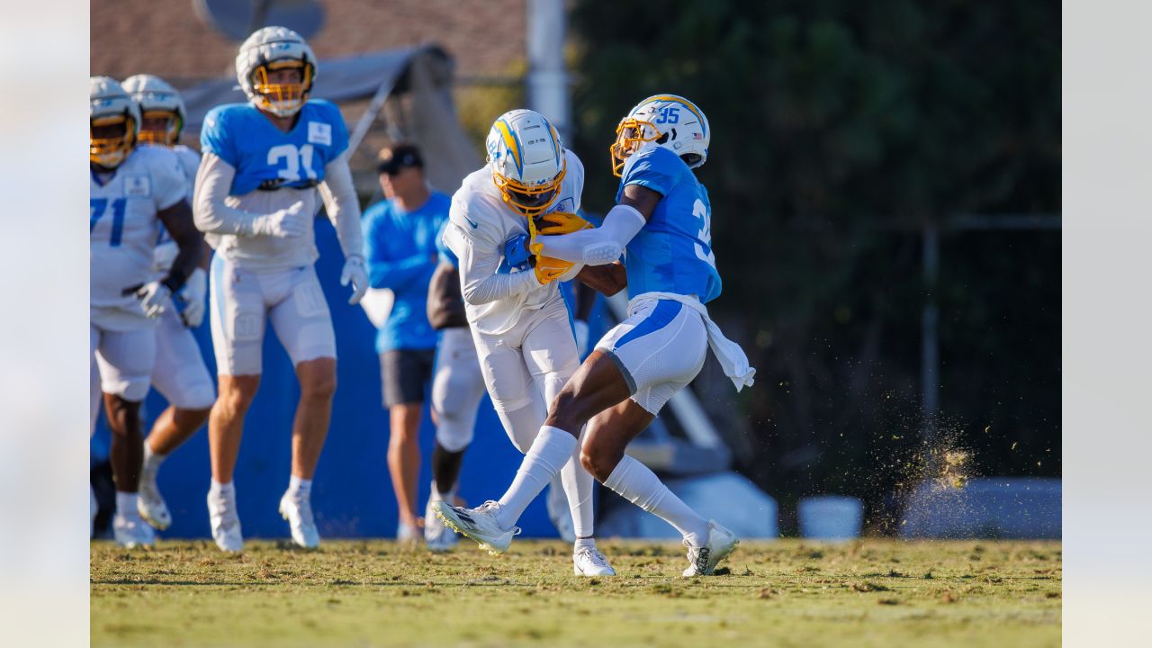 INGLEWOOD, CA - AUGUST 20: Los Angeles Chargers linebacker Carlo Kemp (54)  looks on during the NFL preseason game between the Dallas Cowboys and the  Los Angeles Chargers on August 20, 2022