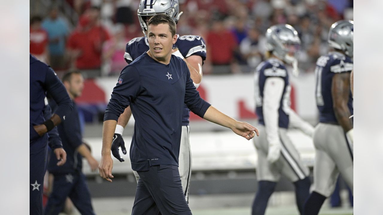 Children involved with Play 60 participate in a game of flag football  during half time of a preseason NFL football game between the Tampa Bay  Buccaneers and Dallas Cowboys in Arlington, Texas