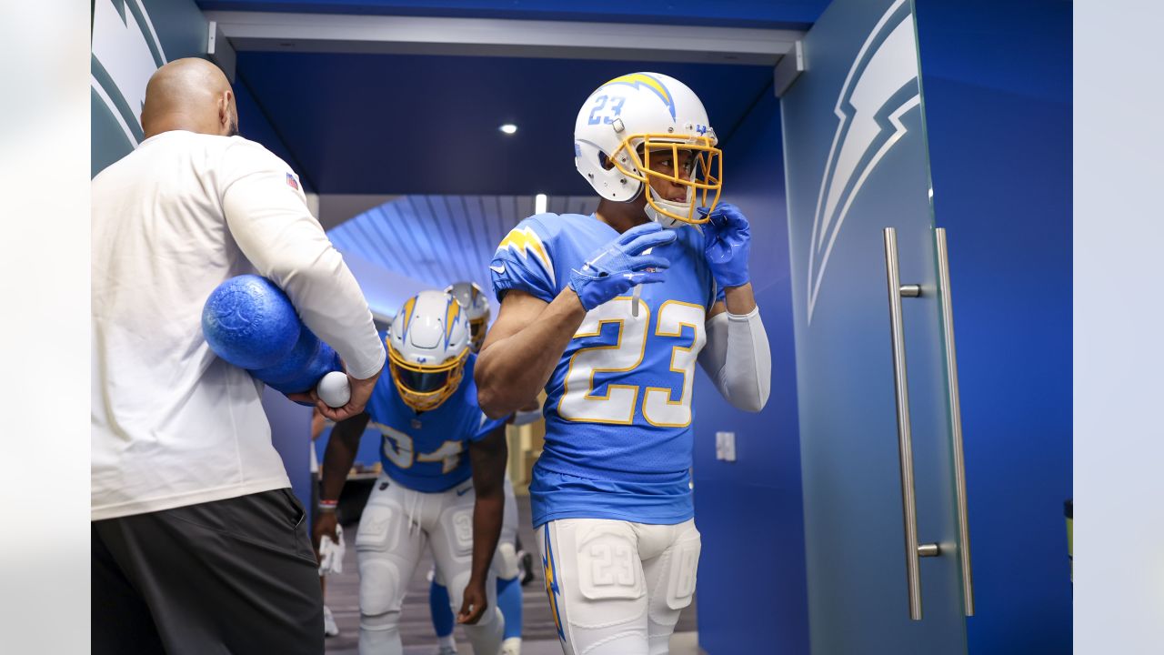 Los Angeles Rams and Los Angeles Chargers jerseys on display at the  Equipment Room team store atf SoFi Stadium, Monday, May 24, 2021, in  Inglewood, C Stock Photo - Alamy