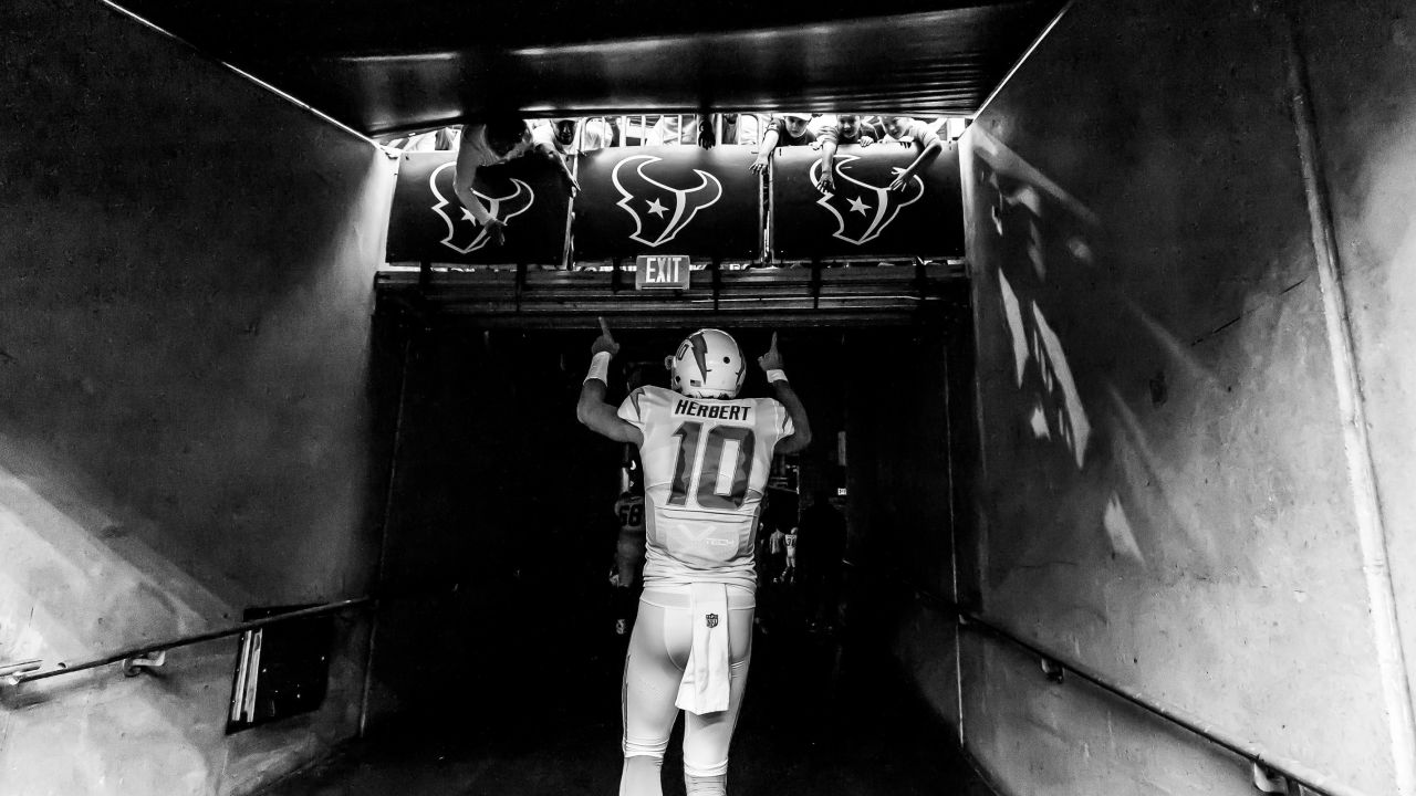 Los Angeles Chargers defensive back J.C. Jackson (27) lines up for the snap  during an NFL football game against the Houston Texans on Sunday, October  2, 2022, in Houston. (AP Photo/Matt Patterson