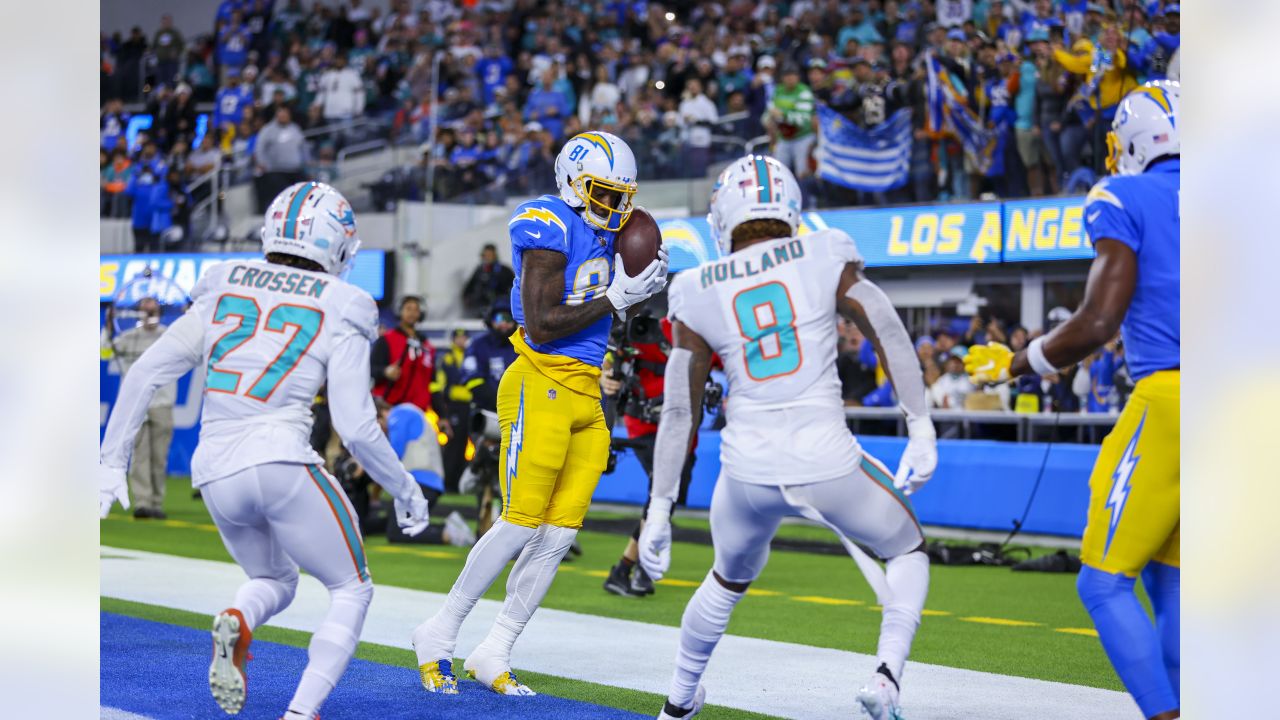 Miami Dolphins vs. Los Angeles Chargers. Fans support on NFL Game