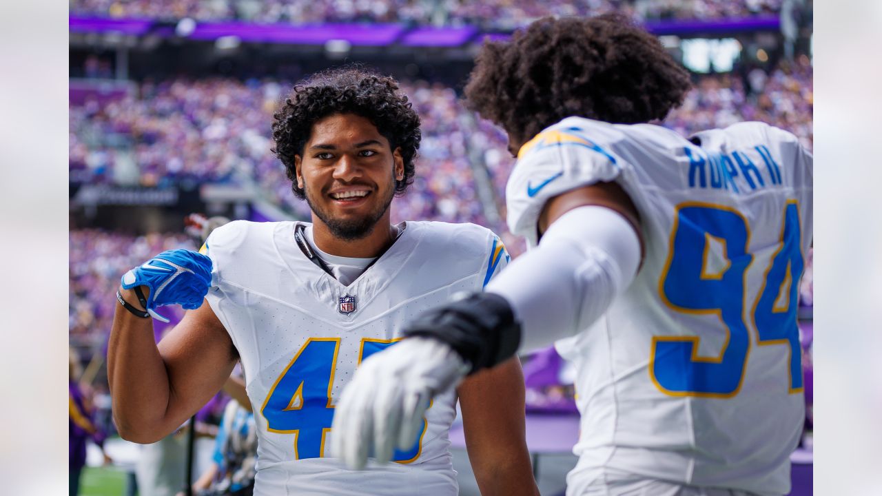 Dallas Cowboys wide receiver Simi Fehoko (81) smiles as he enters the field  before a preseason NFL football game against the Los Angeles Chargers  Saturday, Aug. 20, 2022, in Inglewood, Calif. (AP