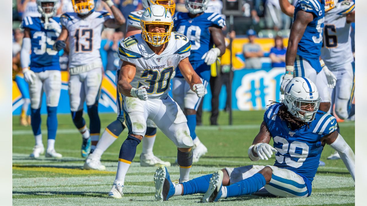 Drue Tranquill Los Angeles Chargers Game-Used #49 White Jersey vs.  Indianapolis Colts on December 26 2022