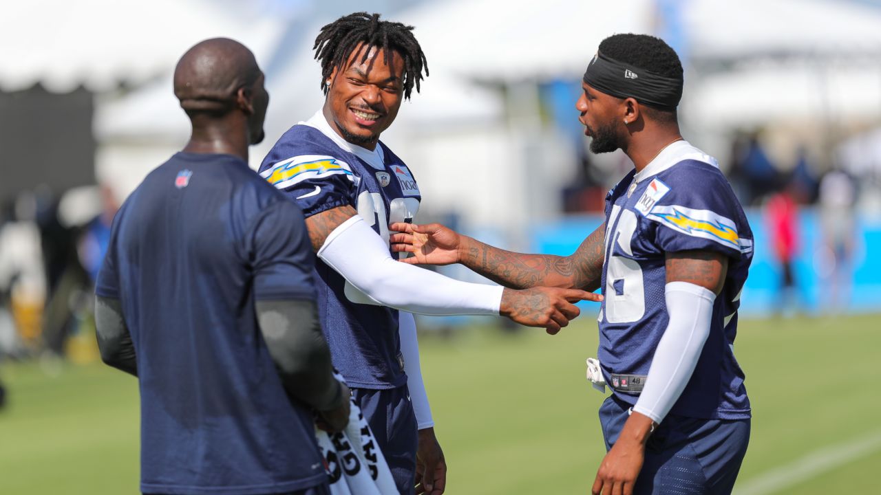 Los Angeles Chargers safety Derwin James Jr. (3) runs a drill during the  NFL football team's camp Wednesday, June 7, 2023, in Costa Mesa, Calif. (AP  Photo/Jae C. Hong Stock Photo - Alamy