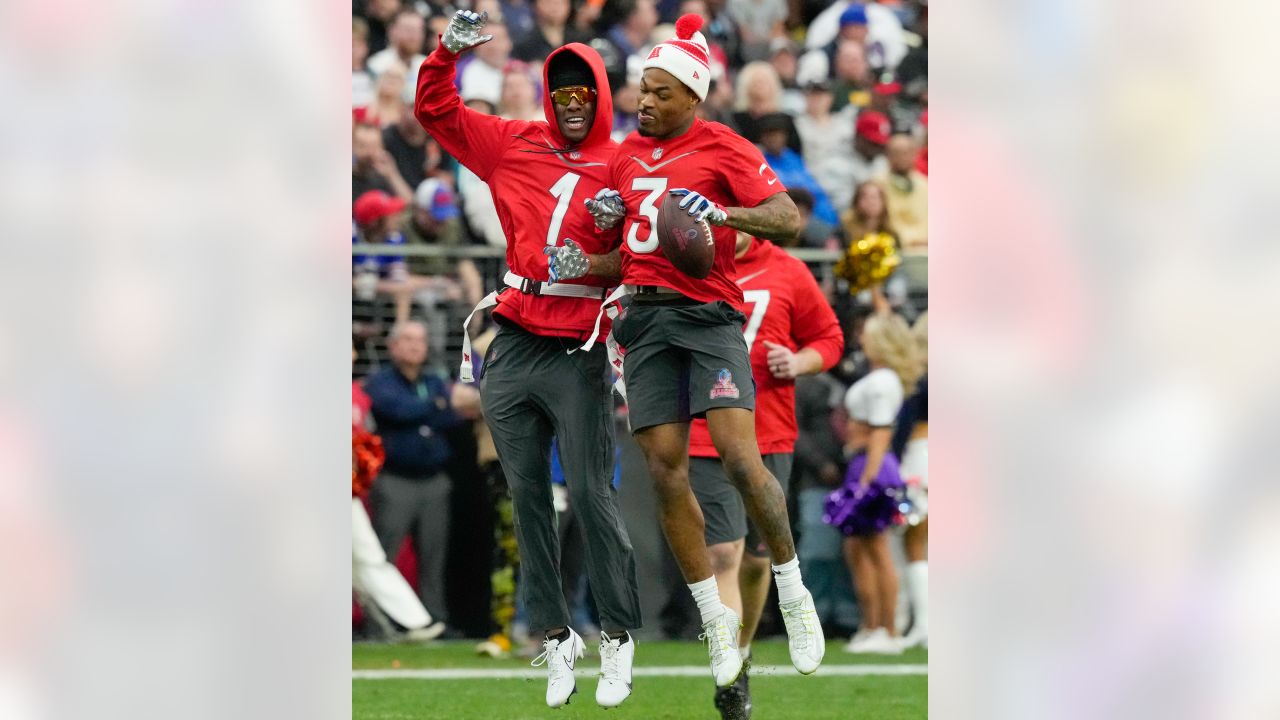 AFC safety Derwin James (33) of the Los Angeles Chargers pursues the ball  during the NFL Pro Bowl football game, Sunday, February 6, 2022, in Las  Vegas. (Gregory Payan/AP Images for NFL