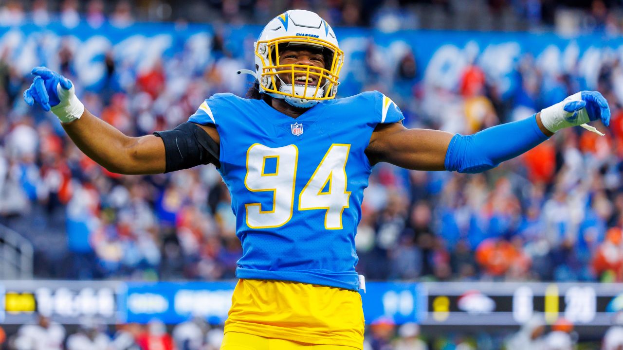 Los Angeles Chargers offensive tackle Trey Pipkins III (79) during the  first half of an NFL football game against the Arizona Cardinals, Sunday,  Nov. 27, 2022, in Glendale, Ariz. (AP Photo/Rick Scuteri