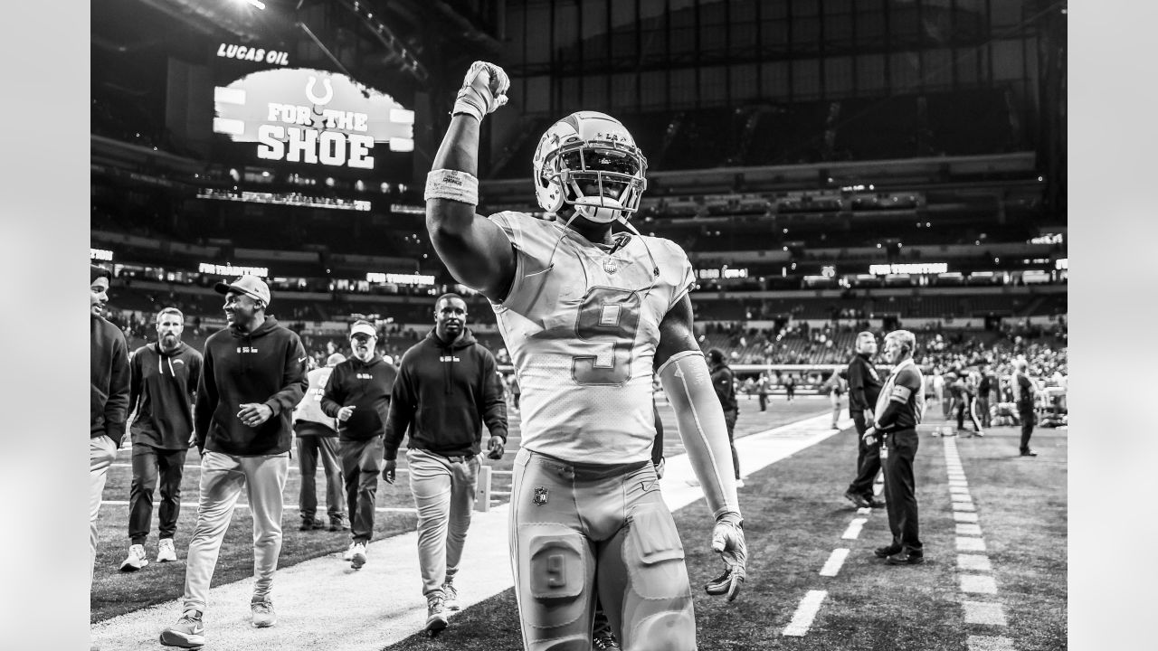 Indianapolis, Indiana, USA. 26th Dec, 2022. Los Angeles Chargers running  back Austin Ekeler (30) celebrates touchdown