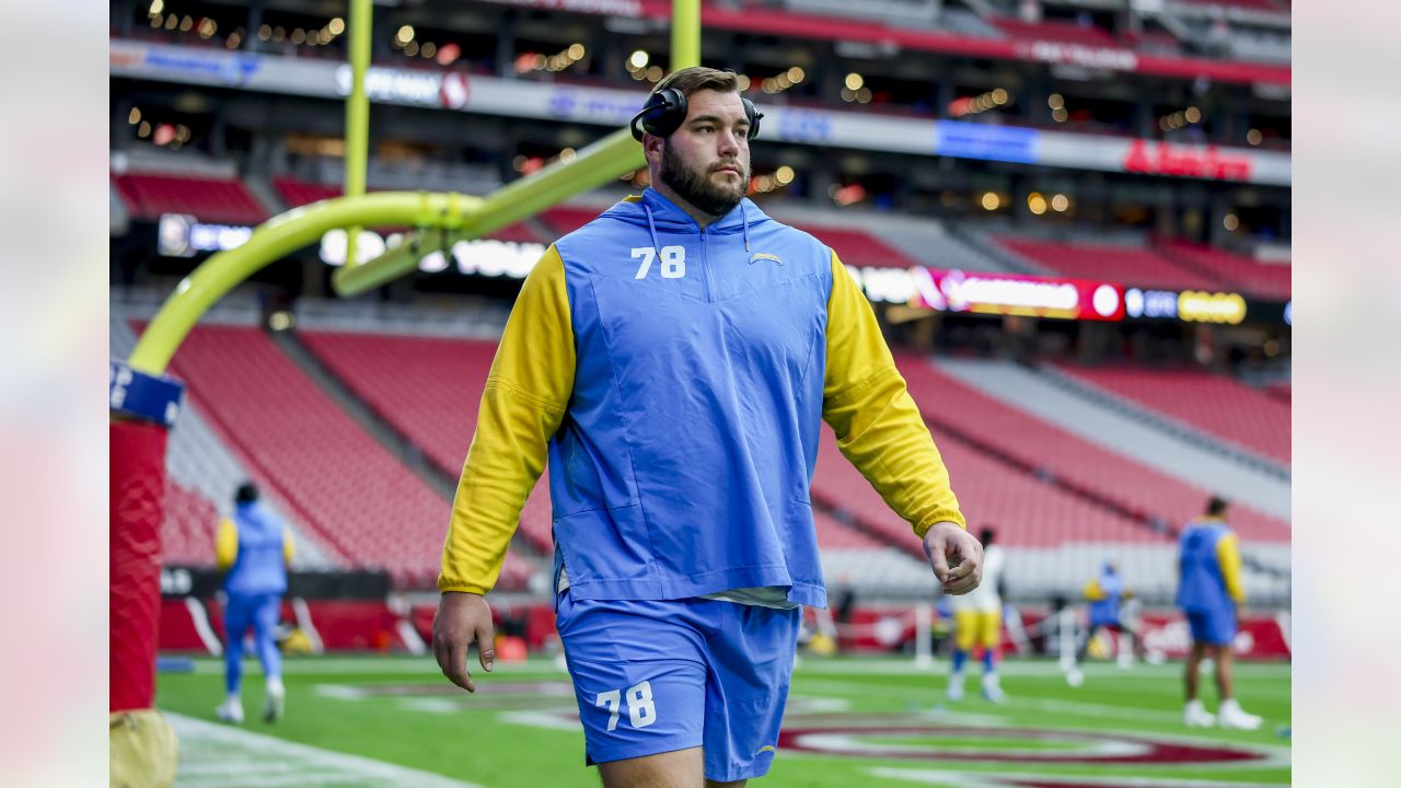 Los Angeles Chargers wide receiver Michael Bandy (83) during the first half  of an NFL football game against the Arizona Cardinals, Sunday, Nov. 27,  2022, in Glendale, Ariz. (AP Photo/Rick Scuteri Stock