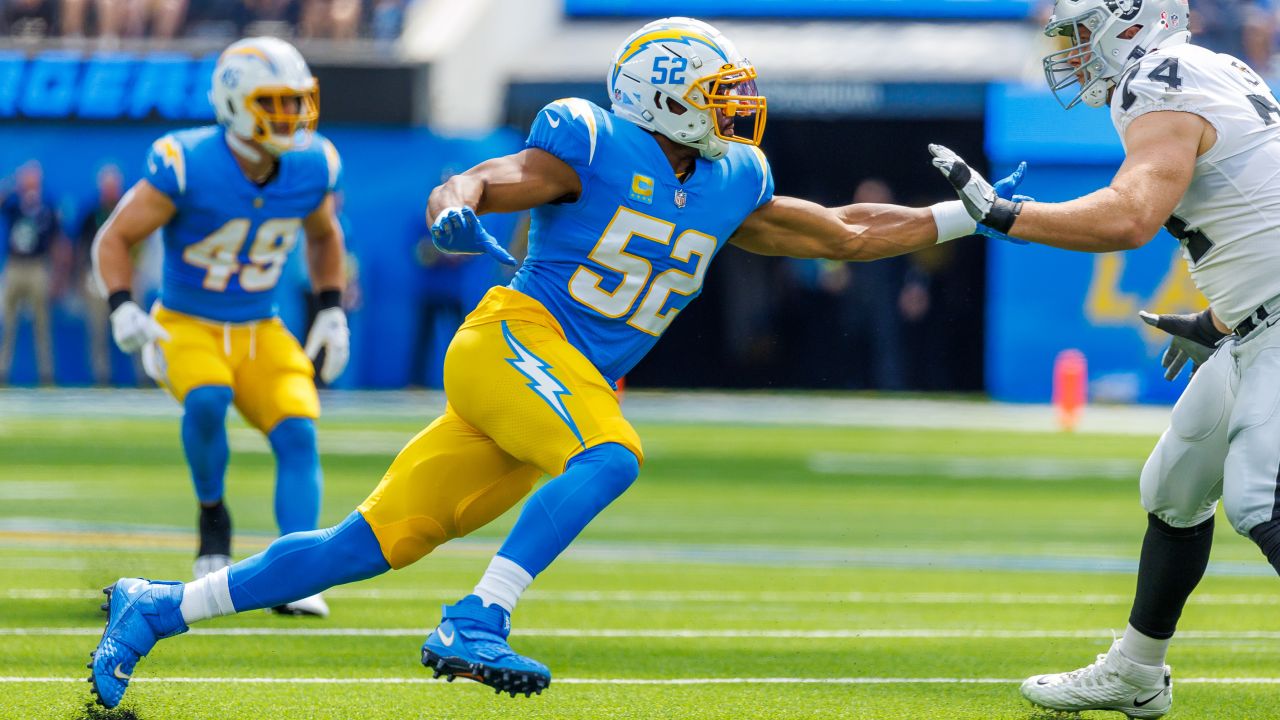 Khalil Mack Los Angeles Chargers Game-Used #52 Powder Blue Jersey vs. Los  Angeles Rams on