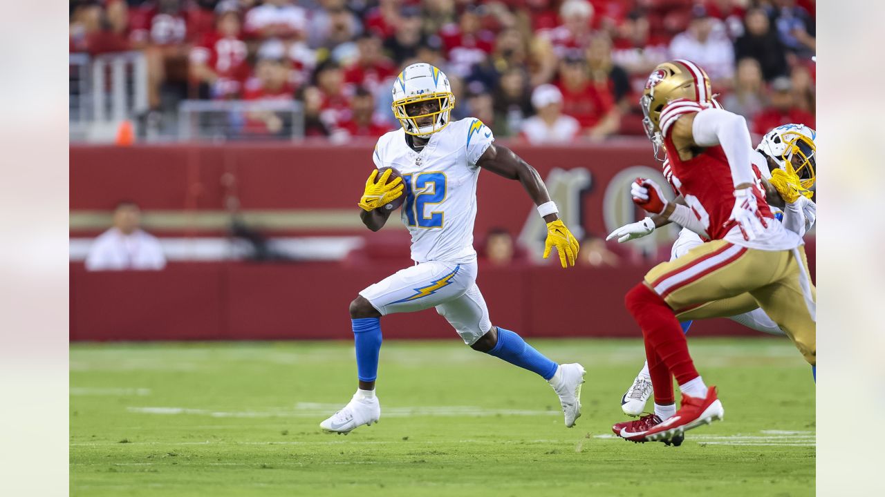 Los Angeles Chargers cornerback Ja'Sir Taylor plays against the San  Francisco 49ers during the first half of an NFL preseason football game  Friday, Aug. 25, 2023, in Santa Clara, Calif. (AP Photo/Godofredo