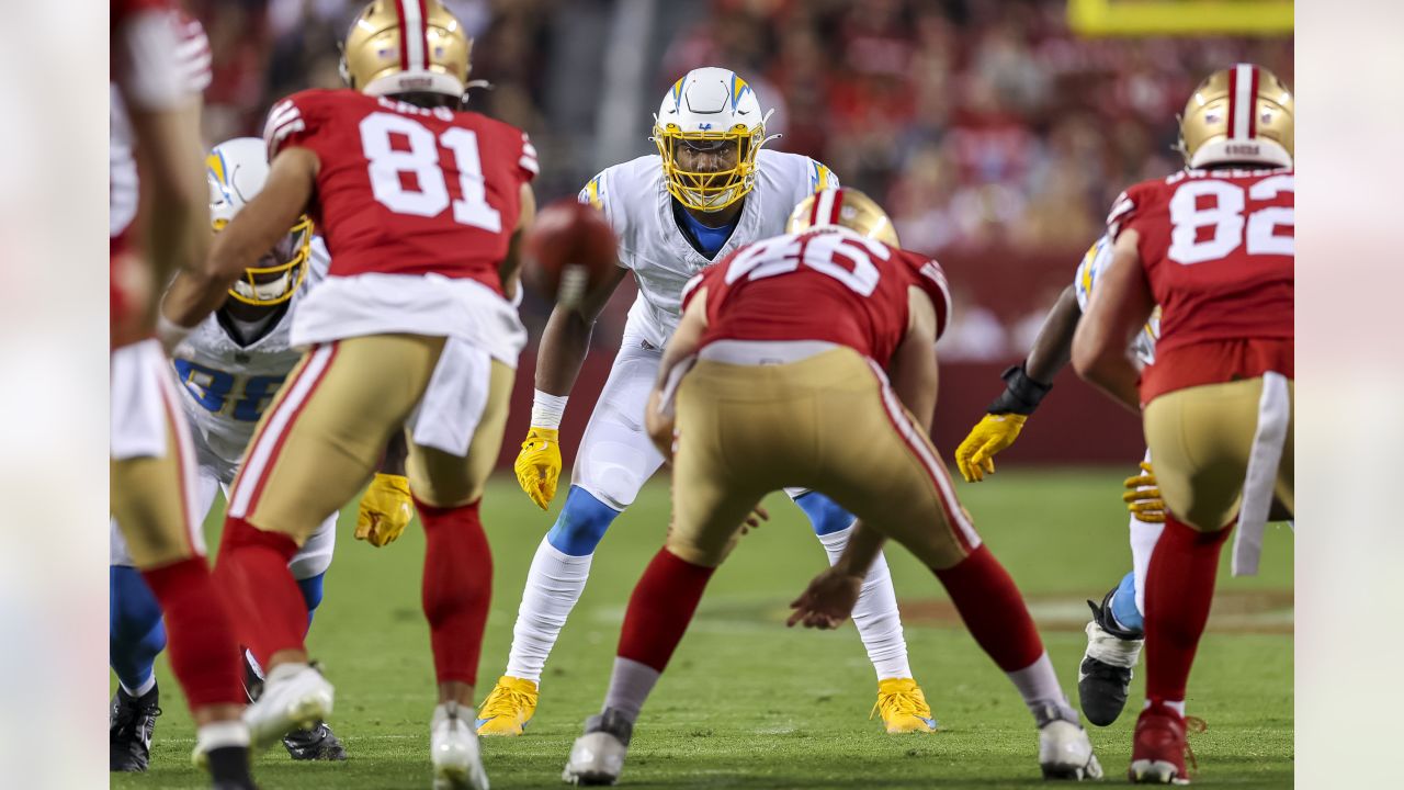 Los Angeles Chargers center Will Clapp before an NFL preseason football game  against the San Francisco 49ers in Santa Clara, Calif., Friday, Aug. 25,  2023. (AP Photo/Jeff Chiu Stock Photo - Alamy