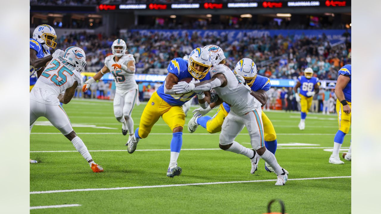 INGLEWOOD, CA - DECEMBER 11: Sunday Night Football player of the game ball  during the NFL game between the Miami Dolphins and the Los Angeles Chargers  on December 11, 2022, at SoFi