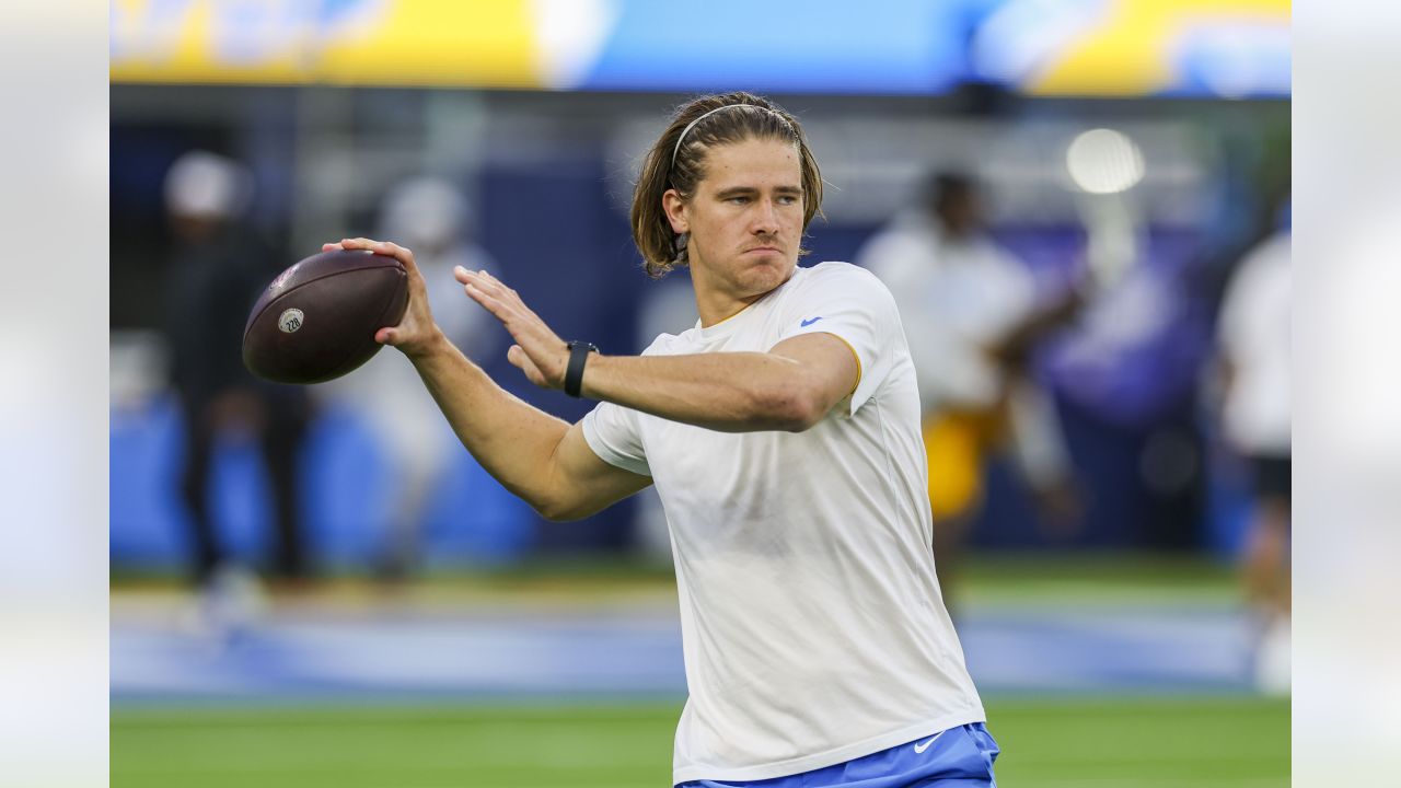 December 11, 2022 Los Angeles Chargers quarterback Justin Herbert  celebrates a first down run during the NFL football game against the Miami  Dolphins in Inglewood, California. Mandatory Photo Credit : Charles  Baus/CSM/Sipa