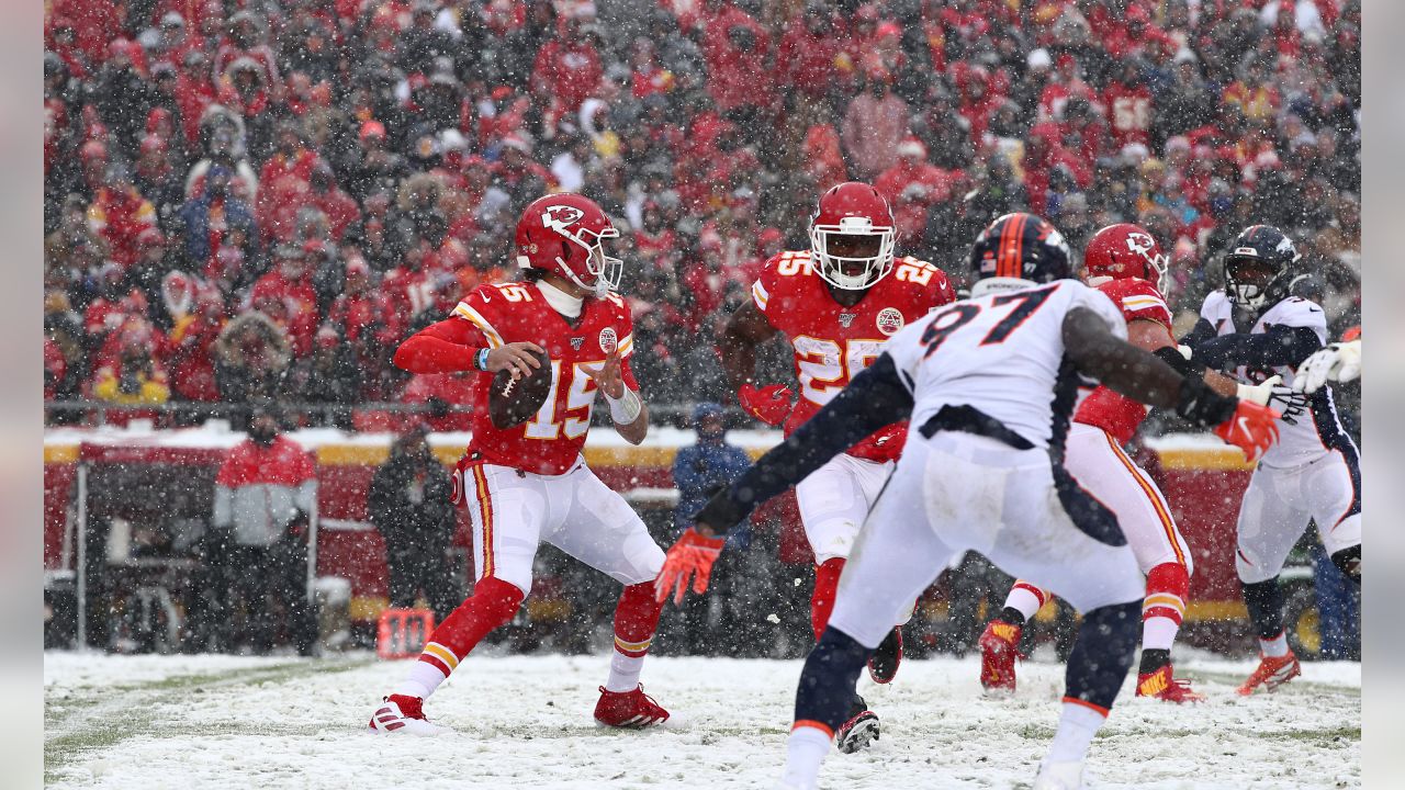 Kansas City, United States. 15th Dec, 2019. Kansas City Chiefs players  celebrate after defeating the Denver Broncos at Arrowhead Stadium in Kansas  City, Missouri on Sunday, December 15, 2019. Photo by Kyle