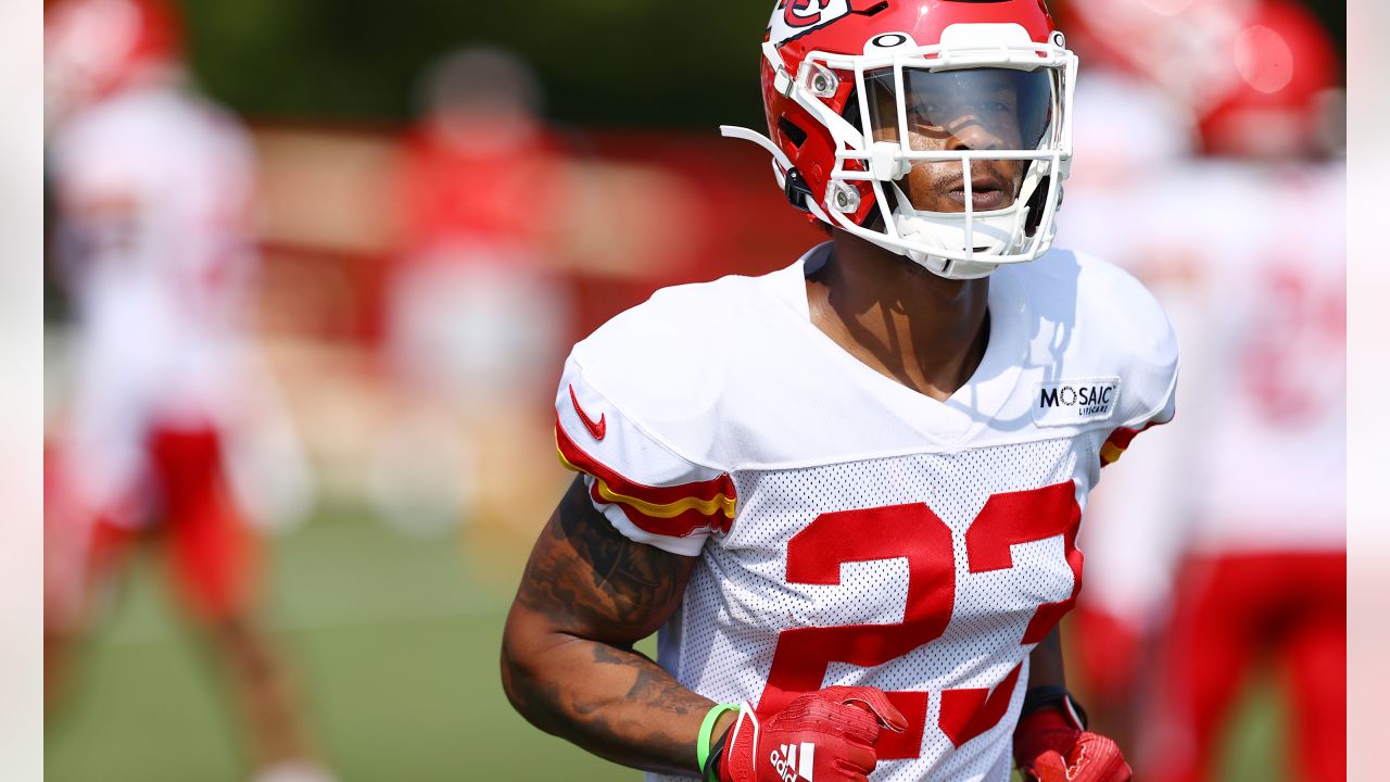 Kansas City Chiefs defensive back Armani Watts (23) celebrates his