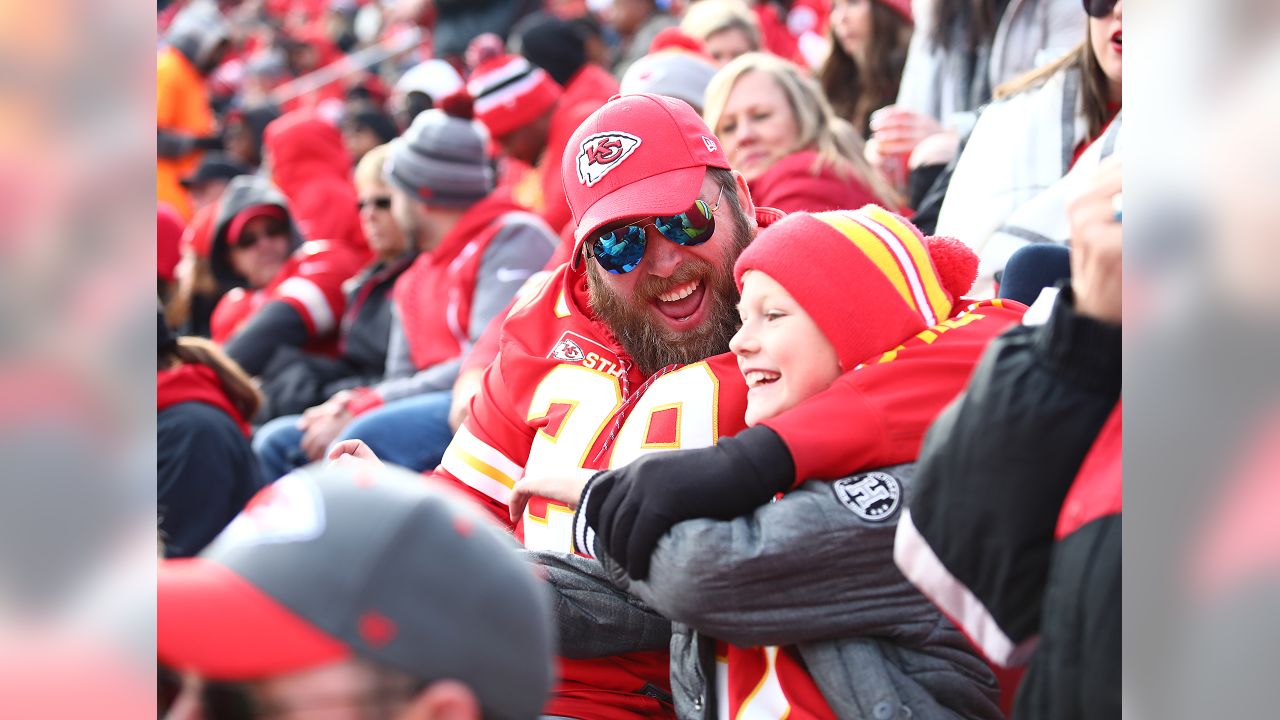 November 6, 2011: A Kansas City Chiefs fan wears an arrowhead on