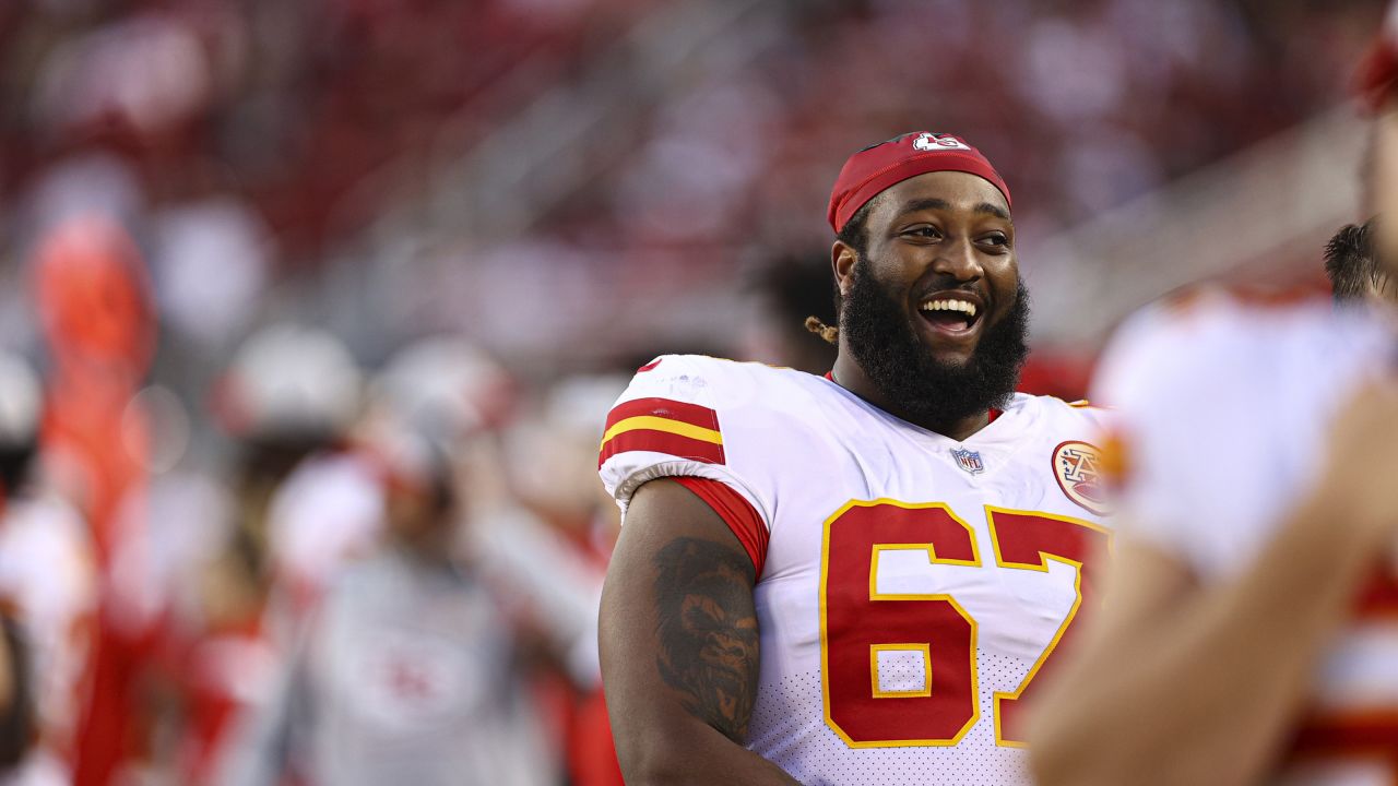 Kansas City Chiefs offensive tackle Lucas Niang (67) during the