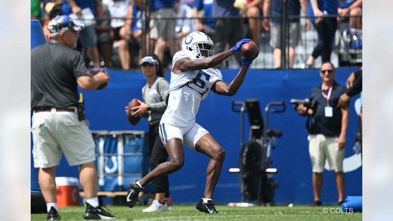 Indianapolis Colts cornerback Stephon Gilmore (5) and Indianapolis Colts  safety Nick Cross (20) talk on the field during an NFL football game  against the Tampa Bay Buccaneers, Saturday, Aug. 27, 2022, in