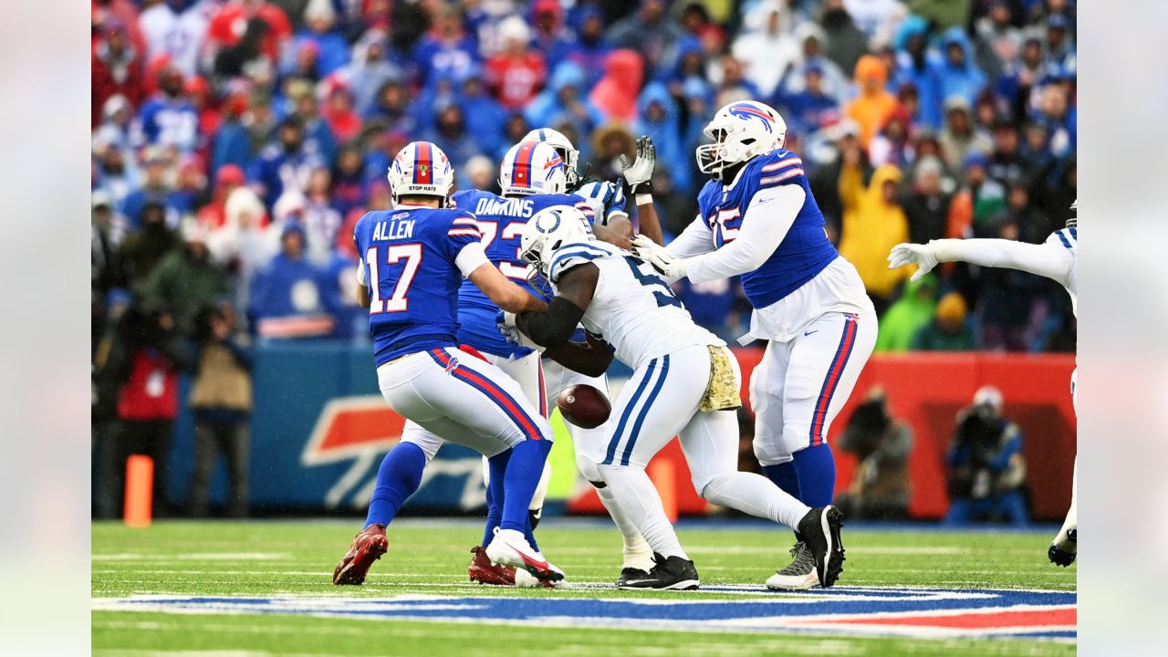 Indianapolis Colts defensive back George Odum jumps Josh Allen's poor pass  for 21-yard interception