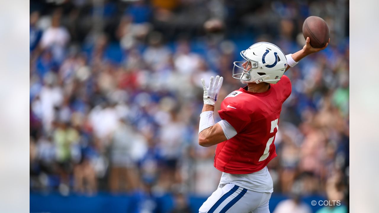 Indianapolis Colts cornerback Stephon Gilmore (5) and Indianapolis Colts  safety Nick Cross (20) talk on the field during an NFL football game  against the Tampa Bay Buccaneers, Saturday, Aug. 27, 2022, in